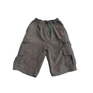 PLUGG Board Shorts Boys Large Gray Cargo Pockets 8.5 in Inseam